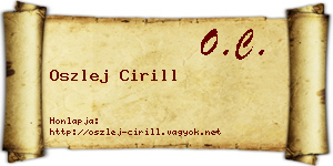 Oszlej Cirill névjegykártya